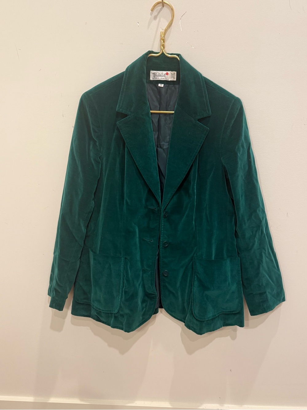 Leslie Fay Deep Green Velvet Blazer
